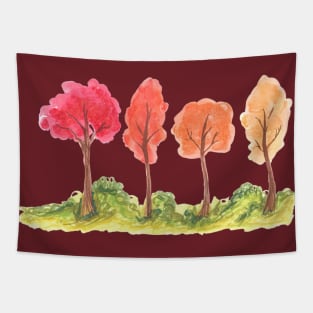 Happy Fall Trees Tapestry