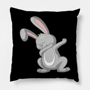 Funny kids design rabbit dabbing Pillow