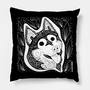 kawaii winter dog wolf ecopop Pillow