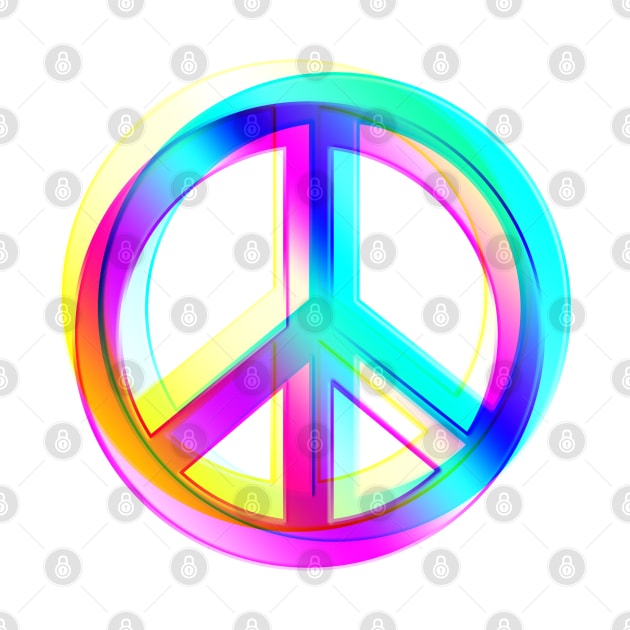 Neon Colored Crossed PEACE signs by EDDArt