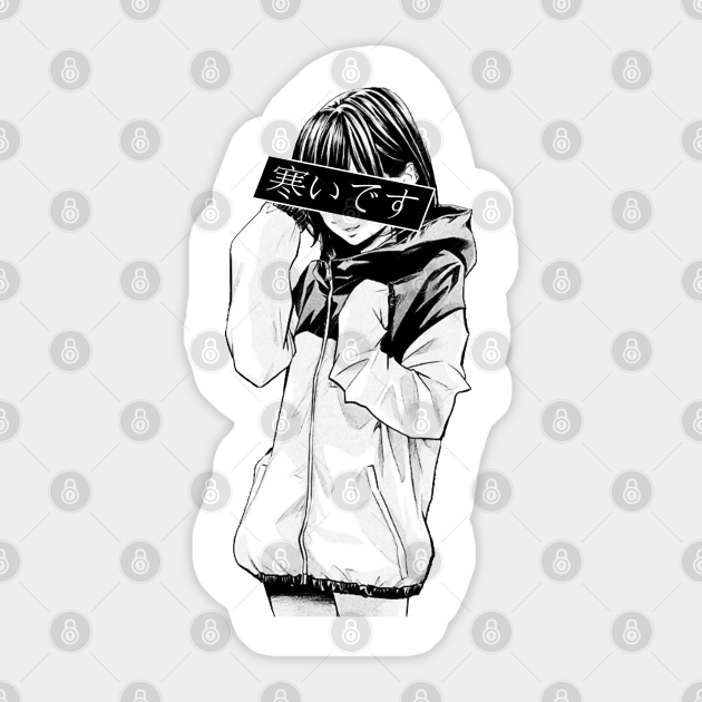Cold Black And White Sad Japanese Anime Aesthetic Sad Sticker Teepublic We hope you enjoy our growing collection of hd images to use as a background or home screen for your smartphone or computer. cold black and white sad japanese anime aesthetic