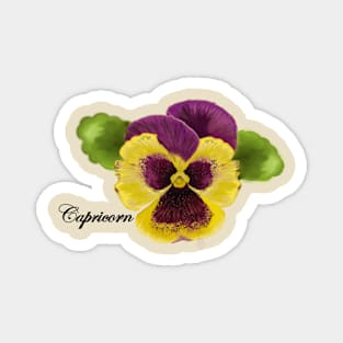 Capricorn Floral Zodiac Magnet