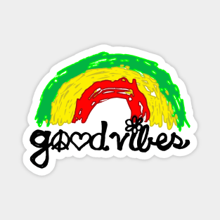 Good Vibes Rasta Rainbow Magnet