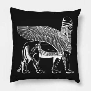 Lamassu Winged lion White Pillow