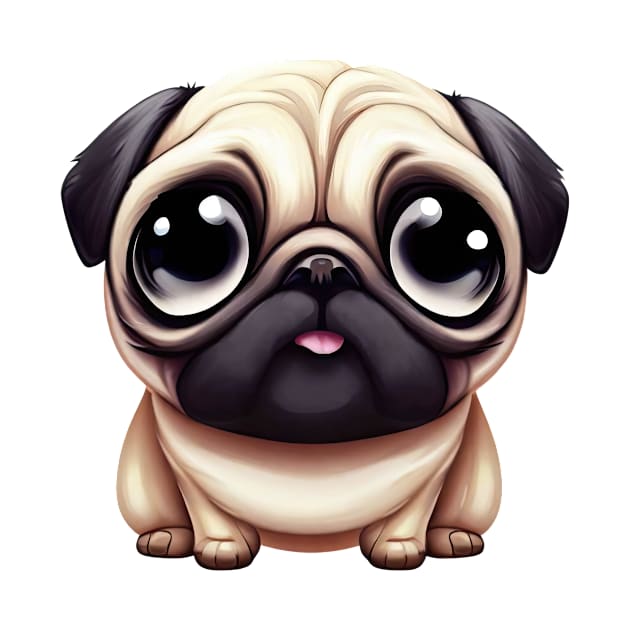 Small Version - Vibrant Pug Illustration by Art By Mojo