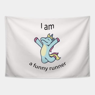 I am a funny runner Tapestry