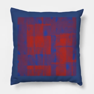 Abstract Blue and  Red Squares Pillow