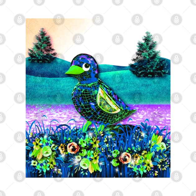 Blue Valley Net Bird by KC Morcom aka KCM Gems n Bling aka KCM Inspirations