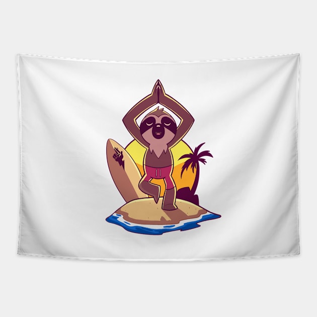 YOGA SLOTH RAYO Tapestry by RAYO