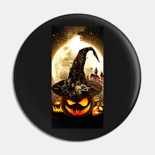 Halloween Pumpkins Witch Skull Glowing Pumpkins Pin