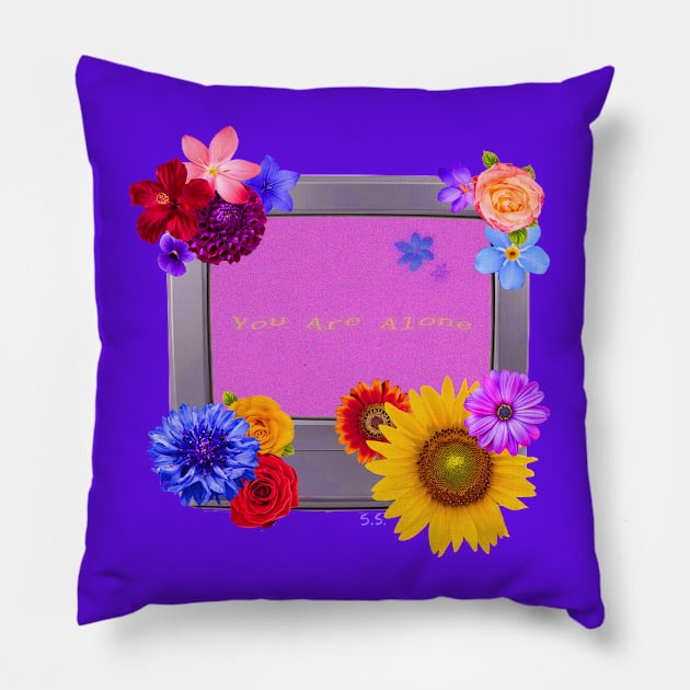 You Are Alone Flower Television Pillow by The Cat that Draws