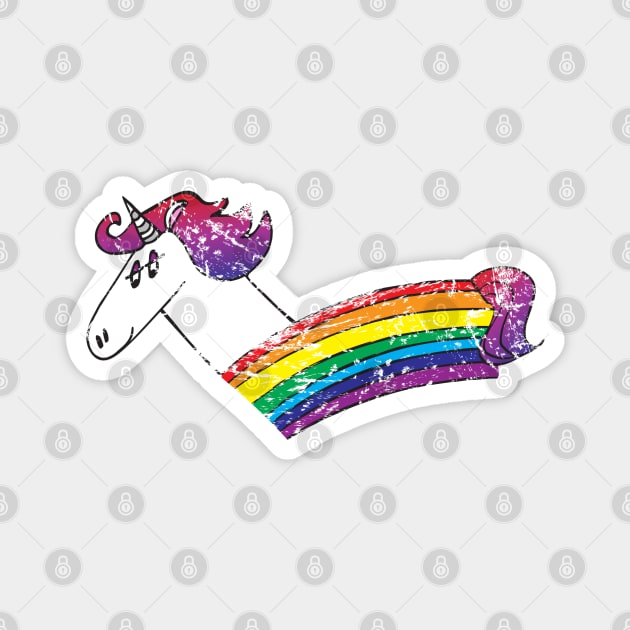 Retro Rainbow Unicorn Magnet by so_celia