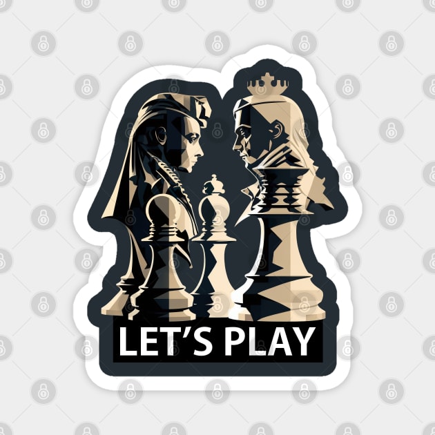 Chess Game Pieces - Let's Play Magnet by Bondoboxy