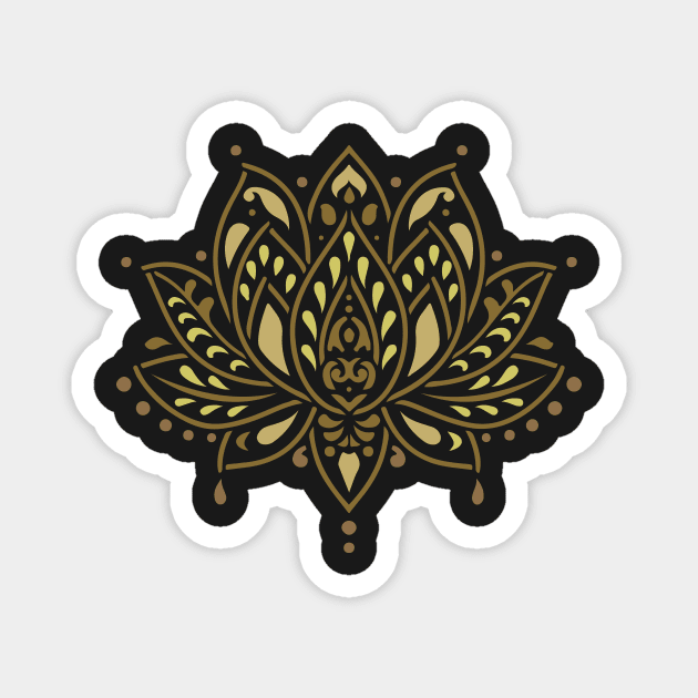 Yoga Lotus Flower Drawing Magnet by DezinerFiles