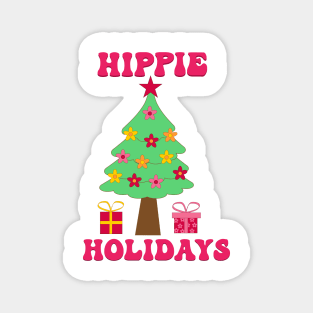 Groovy Hippie Holiday Christmas Tree Magnet