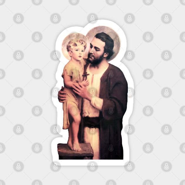 Saint Joseph and child Jesus Magnet by Brasilia Catholic