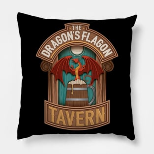 The Dragon's Flagon Tavern Dungeons and Dragons Pillow