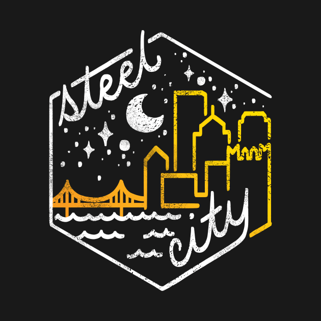 Steel City Monoline Skyline Hex by polliadesign