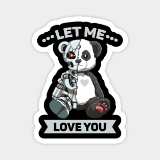 Cute Panda Bear Scary Robot Cybernetic Animal Lover Magnet