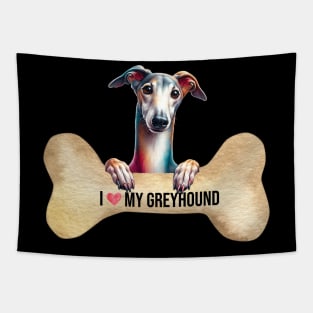 I Love My Greyhound Tapestry