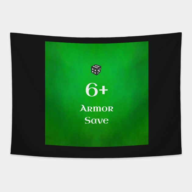 6+ Armor Save aka Ork "T-shirt save" of 40k - American Spelling - Version 2 Tapestry by SolarCross