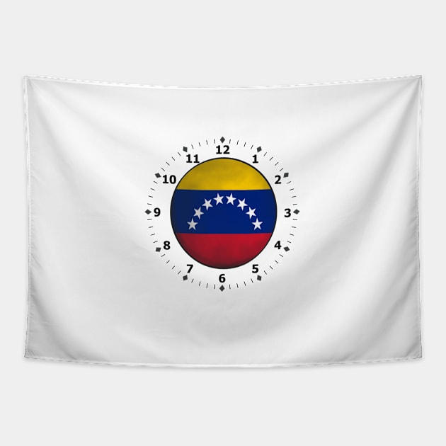 venezuelan flag clock Tapestry by persa