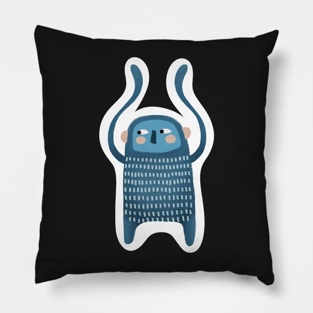 Fantasy creature sticker Pillow by LoneJensen