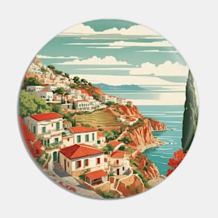 Zakynthos Greece Tourism Vintage Poster Pin