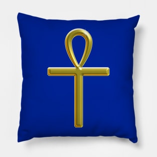 Golden Ankh - Key of Life Pillow