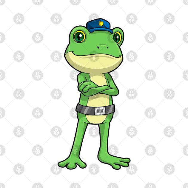 Frog as Police officer with Police hat by Markus Schnabel