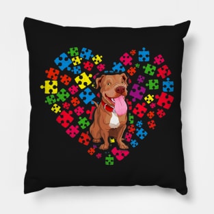 Pet Pitbull Autism Awareness Months For Dog Mom And Dad Pillow