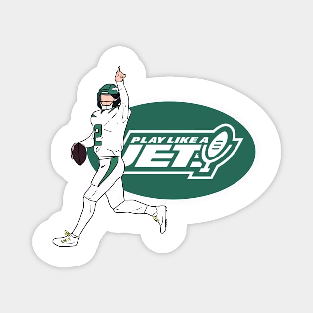 New York Jets: Zach Says Go Long! T-Shirt Magnet by Play Like A Jet