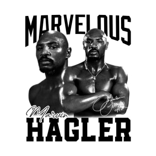 Marvelous Marvin Hagler Boxing Legend Signature Vintage Retro 80s 90s Bootleg Rap Style T-Shirt