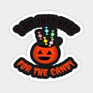 I Am Just Here For the Candy Card, Funny Halloween Gift Idea (Landscape) Magnet