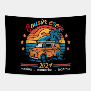 Cousin Crew 2024 Summer Vacation Beach Family Trips Matching Tapestry