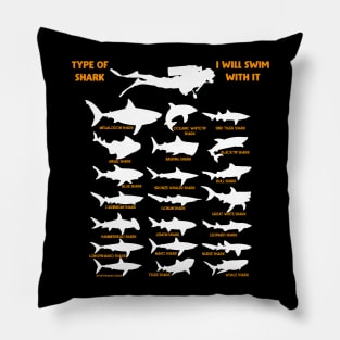 21 Types of sharks Pillow