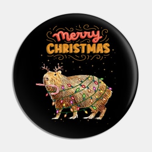 Capybara Merry Christmas and christmas lights, Capybara Pets, Cute capybara Pin
