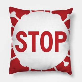 Stop Sign Corona Virus Pillow