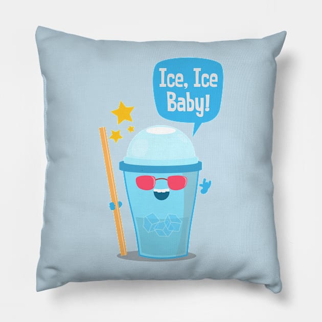 Coffee Break Lover - Ice, Ice Baby! Pillow by chillibongostudio