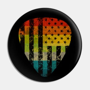 Retro American Flag Guitar Pick Pin