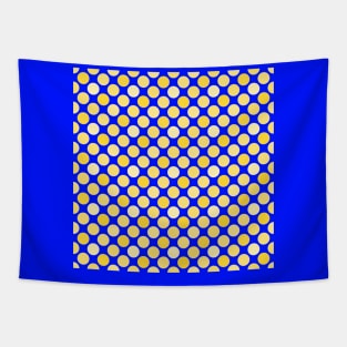 Yellow and Blue Polkadot Pattern for Down Syndrome Awareness Tapestry