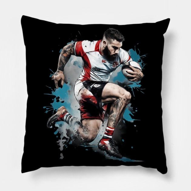 Rugby Rugger Bugger Pillow by animegirlnft