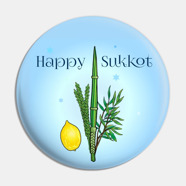 Sukkot Lulav and Etrog Tropical Palm Leaves Jewish Holiday Pin by sofiartmedia