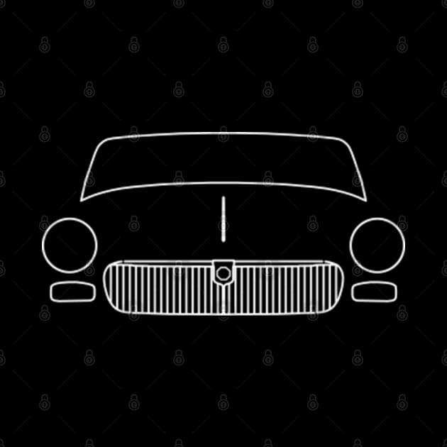 MG Midget classic sports car outline graphic (white) by soitwouldseem