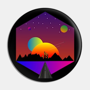 Retro Planets Pin