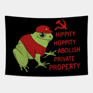 Hippity Hoppity Abolish Private Property Frog Tapestry