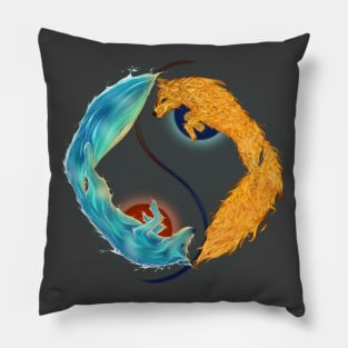 Yin and Yang Foxes Pillow
