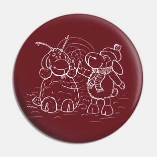 Sheep and Snowman - Miss you Pin