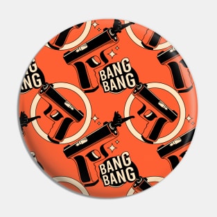 Bang Bang Black Cat Pattern in orange Pin