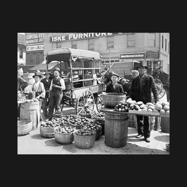 Indianapolis Vegetable Market, 1908. Vintage Photo by historyphoto